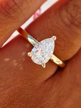 Load image into Gallery viewer, 0.72 Carat Pear Shaped Diamond Engagement Ring - 14K Yellow Gold