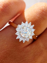 Load image into Gallery viewer, Diamond Floral Engagement Ring - 14k Yellow Gold - UGS Certified