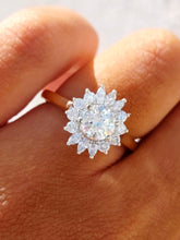 Load image into Gallery viewer, Diamond Floral Engagement Ring - 14k Yellow Gold - UGS Certified