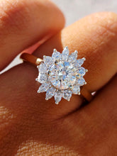 Load image into Gallery viewer, Diamond Floral Engagement Ring - 14k Yellow Gold - UGS Certified