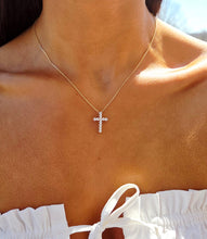 Load image into Gallery viewer, 1 Carat Diamond Cross Pendant &amp; Chain Necklace - 14K Yellow Gold