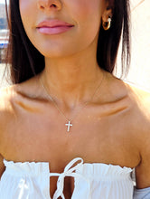 Load image into Gallery viewer, 1 Carat Diamond Cross Pendant &amp; Chain Necklace - 14K Yellow Gold