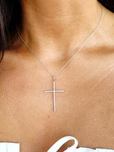 Load image into Gallery viewer, 1.5" Diamond Cross .40 Carat -14K White Gold