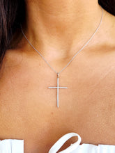 Load image into Gallery viewer, 1.5" Diamond Cross .40 Carat -14K White Gold