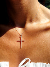 Load image into Gallery viewer, 14K White Gold Diamond Cross Necklace