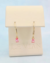 Load image into Gallery viewer, Pink Lab Diamond Leverback Earrings - 14K Yellow Gold