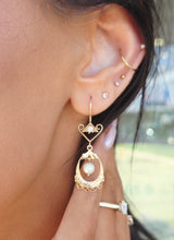 Load image into Gallery viewer, Vintage Dangle Pearl Earrings - 14K Yellow Gold - Estate