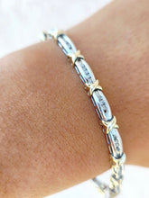 Load image into Gallery viewer, 10K Diamond Tennis X Bracelet - Estate