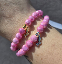 Load image into Gallery viewer, Tulip on Bubblegum Shimmer Beaded Bracelet - Elena Michele