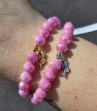 Load image into Gallery viewer, Tulip on Bubblegum Shimmer Beaded Bracelet - Elena Michele
