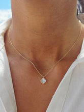 Load image into Gallery viewer, Mini White Mother Of Pearl Clover Necklace