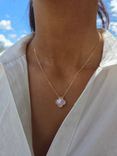Load image into Gallery viewer, Pink Mother of Pearl Clover Necklace - Sterling Silver
