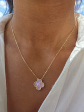 Load image into Gallery viewer, Pink Mother of Pearl Clover Necklace - Sterling Silver