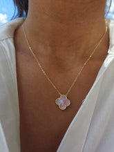 Load image into Gallery viewer, Pink Mother of Pearl Clover Necklace - Sterling Silver