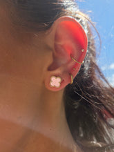 Load image into Gallery viewer, Pink Mother of Pearl Clover Earrings - Sterling Silver