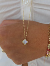 Load image into Gallery viewer, Mini White Mother Of Pearl Clover Necklace