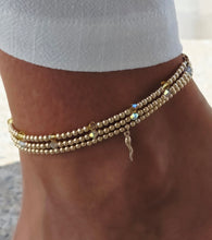 Load image into Gallery viewer, "Mini Italian Horn or Cornicello" Beaded Anklet - Our Whole Heart