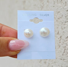 Load image into Gallery viewer, Pearl Stud Earrings - Sterling Silver