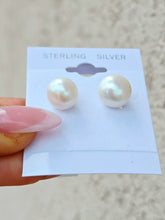 Load image into Gallery viewer, Pearl Stud Earrings - Sterling Silver