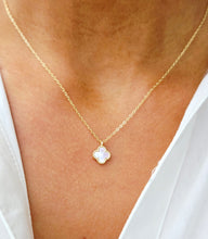 Load image into Gallery viewer, Mini Pink Mother of Pearl Clover Necklace - Sterling Silver