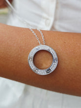 Load image into Gallery viewer, Moissanite Diamond Circle Necklace &amp; Cable Chain