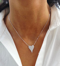 Load image into Gallery viewer, Pave Crystal Heart Necklace - Sterling Silver