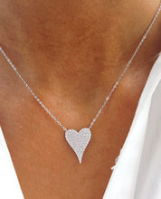 Load image into Gallery viewer, Pave Crystal Heart Necklace - Sterling Silver