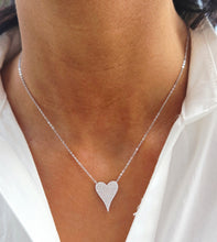 Load image into Gallery viewer, Pave Crystal Heart Necklace - Sterling Silver