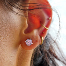 Load image into Gallery viewer, Lavender CZ Stud Earrings - Sterling Silver
