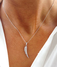 Load image into Gallery viewer, Diamond Angel Wing Pendant &amp; Chain - 14K White Gold