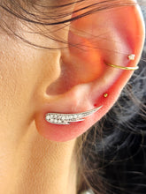 Load image into Gallery viewer, Diamond Angel Wing Stud Earrings - 14K White Gold