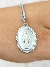 Load image into Gallery viewer, Vintage Style Mother Mary on 16" Cable Chain - Sterling Silver