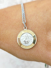 Load image into Gallery viewer, Saint Peregrine Two Tone Religious Medal &amp; Chain - Sterling Silver