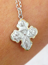 Load image into Gallery viewer, Four Way Medal Cross on Cable Chain - Sterling Silver