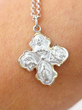 Load image into Gallery viewer, Four Way Medal Cross on Cable Chain - Sterling Silver