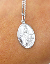 Load image into Gallery viewer, Oval Mother Mary Necklace- Sterling Silver