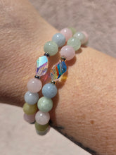 Load image into Gallery viewer, Crystal AB "Bethaney" on Morganite Beaded Bracelet - Stash