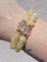 Load image into Gallery viewer, Crystal AB "Bella" on Yellow Gypsum Beaded Bracelet - Stash