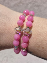 Load image into Gallery viewer, Crystal AB "Erin" on Misty Rose Jade Beaded Bracelet - Stash