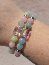 Load image into Gallery viewer, Crystal AB "Sophie" on Morganite Beaded Bracelet - Stash