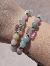Load image into Gallery viewer, Crystal AB "Sophie" on Morganite Beaded Bracelet - Stash