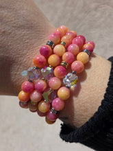 Load image into Gallery viewer, Crystal AB "Stella" on Lemonade Flower Jade Beaded Bracelet - Stash