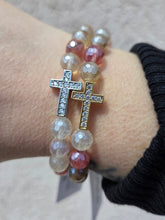 Load image into Gallery viewer, Pave Cross Bead on Mystic Gold Quartz - Elena Michele