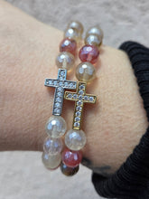 Load image into Gallery viewer, Pave Cross Bead on Mystic Gold Quartz - Elena Michele