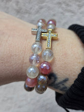 Load image into Gallery viewer, Pave Cross Bead on Mystic Gold Quartz - Elena Michele
