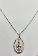 Load image into Gallery viewer, Saint Jude Oval Medal on 24" Box Chain - Sterling Silver
