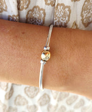 Load image into Gallery viewer, Soft Cape Cod Bracelet - Sterling Silver with Gold Center