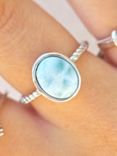 Load image into Gallery viewer, Rope Stacker Ring Oval Larimar - Dune Jewelry