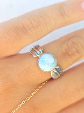 Load image into Gallery viewer, Feather &amp; Larimar Ring - Sterling Silver