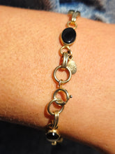 Load image into Gallery viewer, Onyx Gold Filled Bracelet-  Estate